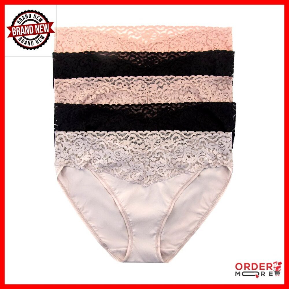 5-Pack Seamless Lace Bikini Panties Super Stretchy No Show
